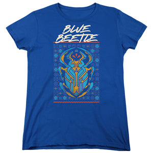 AN OFFCIALLY LICENSED BLUE BEETLE (2023) STYLIZED SCARAB WOMEN'S REGULAR FIT T-SHIRT ROYAL