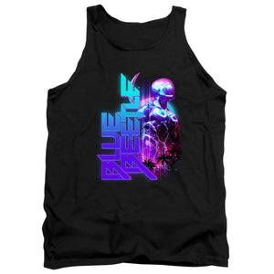 AN OFFCIALLY LICENSED BLUE BEETLE (2023) LIGHTNING ADULT UNISEX TANK TOP BLACK
