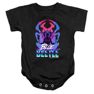 AN OFFCIALLY LICENSED BLUE BEETLE (2023) SILHOUETTE BABY BODYSUIT BLACK