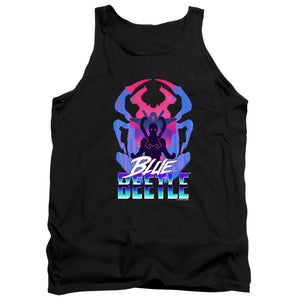 AN OFFCIALLY LICENSED BLUE BEETLE (2023) SILHOUETTE ADULT UNISEX TANK TOP BLACK