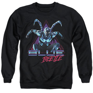 AN OFFCIALLY LICENSED BLUE BEETLE (2023) LEAPING TRIANGLE ADULT UNISEX CREWNECK SWEATSHIRT BLACK