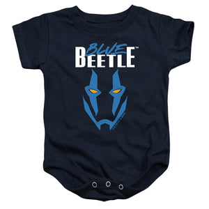 AN OFFCIALLY LICENSED BLUE BEETLE (2023) MASK BABY BODYSUIT NAVY