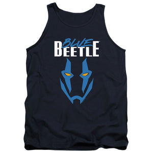 AN OFFCIALLY LICENSED BLUE BEETLE (2023) MASK ADULT UNISEX TANK TOP NAVY