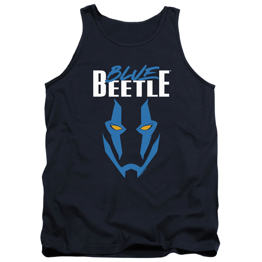 AN OFFCIALLY LICENSED BLUE BEETLE (2023) MASK ADULT UNISEX TANK TOP NAVY
