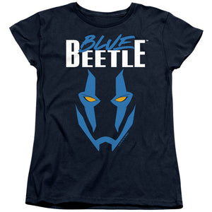 AN OFFCIALLY LICENSED BLUE BEETLE (2023) MASK WOMEN'S REGULAR FIT T-SHIRT NAVY