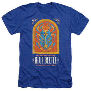 AN OFFCIALLY LICENSED BLUE BEETLE (2023) ARCHWAY MEN'S HEATHER T-SHIRT ROYAL