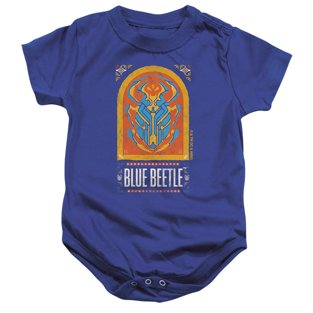 AN OFFCIALLY LICENSED BLUE BEETLE (2023) ARCHWAY BABY BODYSUIT ROYAL