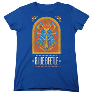 AN OFFCIALLY LICENSED BLUE BEETLE (2023) ARCHWAY WOMEN'S REGULAR FIT T-SHIRT ROYAL