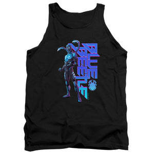 AN OFFCIALLY LICENSED BLUE BEETLE (2023) STANDING ADULT UNISEX TANK TOP BLACK