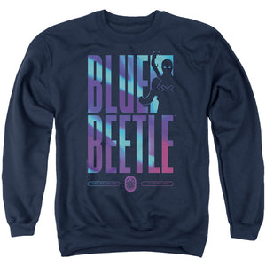 AN OFFCIALLY LICENSED BLUE BEETLE (2023) HERO HOST ADULT UNISEX CREWNECK SWEATSHIRT NAVY