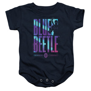 AN OFFCIALLY LICENSED BLUE BEETLE (2023) HERO HOST BABY BODYSUIT NAVY