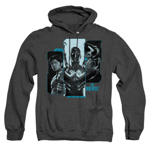 AN OFFCIALLY LICENSED BLUE BEETLE (2023) HOST REYES ADULT UNISEX HEATHER PULLOVER HOODIE BLACK