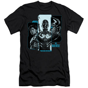 AN OFFCIALLY LICENSED BLUE BEETLE (2023) HOST REYES MEN'S PREMIUM SLIM FIT T-SHIRT BLACK