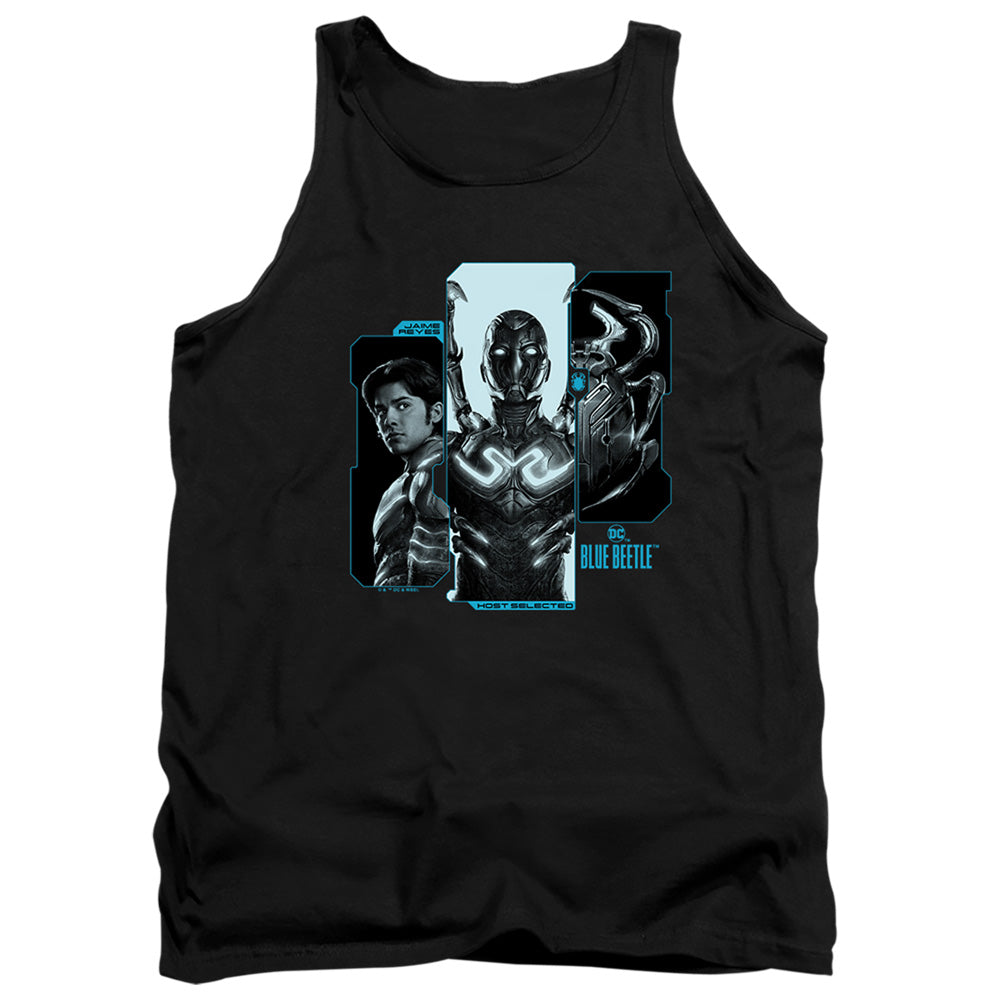 AN OFFCIALLY LICENSED BLUE BEETLE (2023) HOST REYES ADULT UNISEX TANK TOP BLACK