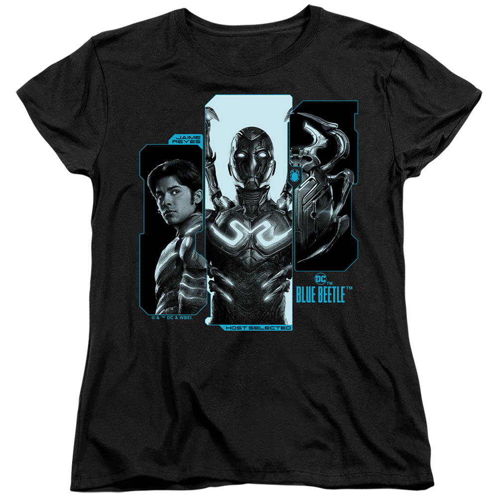 AN OFFCIALLY LICENSED BLUE BEETLE (2023) HOST REYES WOMEN'S REGULAR FIT T-SHIRT BLACK
