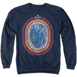 AN OFFCIALLY LICENSED BLUE BEETLE (2023) REYES COURAGE ADULT UNISEX CREWNECK SWEATSHIRT NAVY