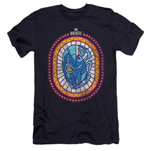 AN OFFCIALLY LICENSED BLUE BEETLE (2023) REYES COURAGE MEN'S PREMIUM SLIM FIT T-SHIRT NAVY