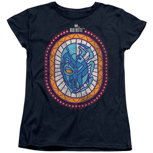 AN OFFCIALLY LICENSED BLUE BEETLE (2023) REYES COURAGE WOMEN'S REGULAR FIT T-SHIRT NAVY