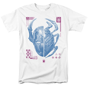 AN OFFCIALLY LICENSED BLUE BEETLE (2023) SPLIT BEETLE MEN'S REGULAR FIT T-SHIRT WHITE