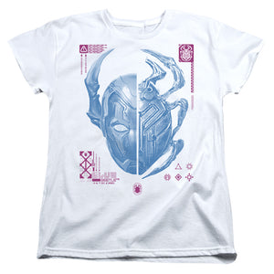 AN OFFCIALLY LICENSED BLUE BEETLE (2023) SPLIT BEETLE WOMEN'S REGULAR FIT T-SHIRT WHITE