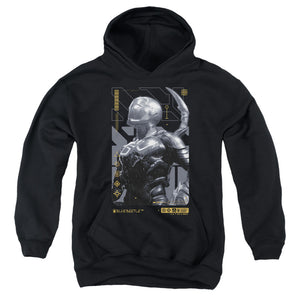 AN OFFCIALLY LICENSED BLUE BEETLE (2023) BEETLE HEADS UP YOUTH HOODIE BLACK
