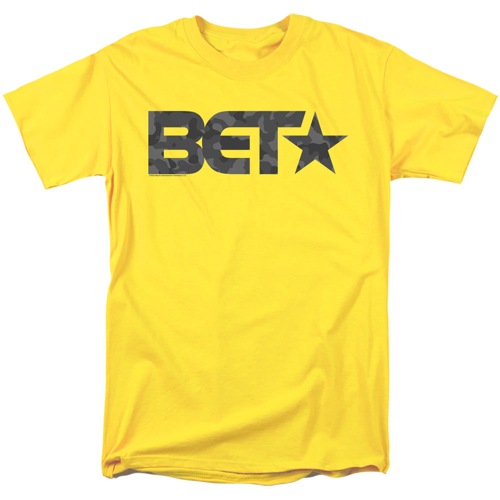 AN OFFCIALLY LICENSED BET PAVEMENT CAMO MEN'S REGULAR FIT T-SHIRT YELLOW