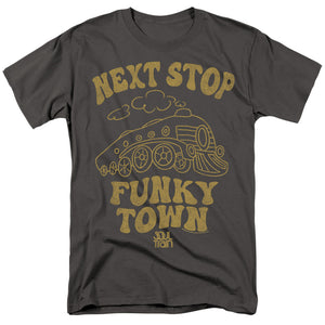 AN OFFCIALLY LICENSED BET SOUL TRAIN NEXT STOP MEN'S REGULAR FIT T-SHIRT CHARCOAL