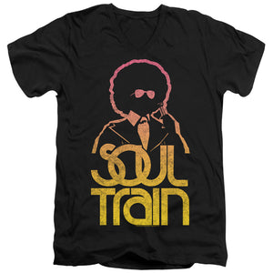AN OFFCIALLY LICENSED BET SOUL TRAIN THE HOST MEN'S V-NECK T-SHIRT BLACK