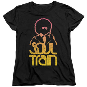 AN OFFCIALLY LICENSED BET SOUL TRAIN THE HOST WOMEN'S REGULAR FIT T-SHIRT BLACK