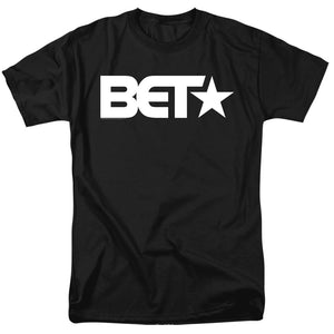 AN OFFCIALLY LICENSED BET LOGO MEN'S REGULAR FIT T-SHIRT BLACK