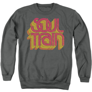 AN OFFCIALLY LICENSED BET SOUL TRAIN VIBING LOGO ADULT UNISEX CREWNECK SWEATSHIRT CHARCOAL