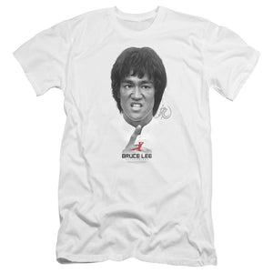 AN OFFCIALLY LICENSED BRUCE LEE SELF HELP MEN'S PREMIUM SLIM FIT T-SHIRT WHITE