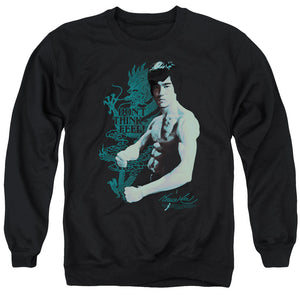 AN OFFCIALLY LICENSED BRUCE LEE FEEL ADULT UNISEX CREWNECK SWEATSHIRT BLACK