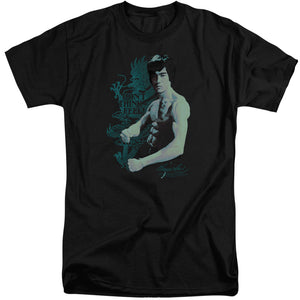 AN OFFCIALLY LICENSED BRUCE LEE FEEL MEN'S TALL FIT T-SHIRT BLACK
