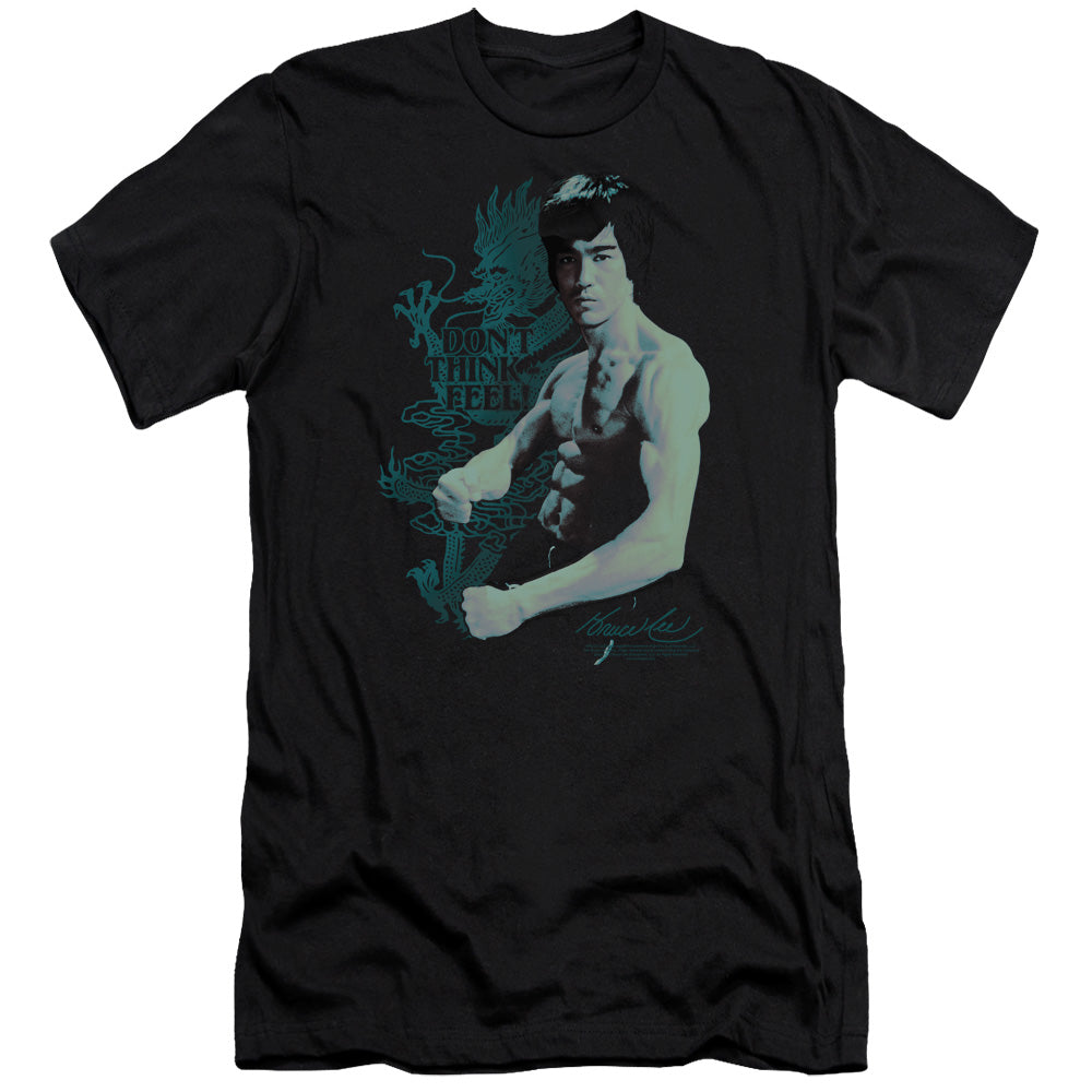 AN OFFCIALLY LICENSED BRUCE LEE FEEL MEN'S PREMIUM SLIM FIT T-SHIRT BLACK