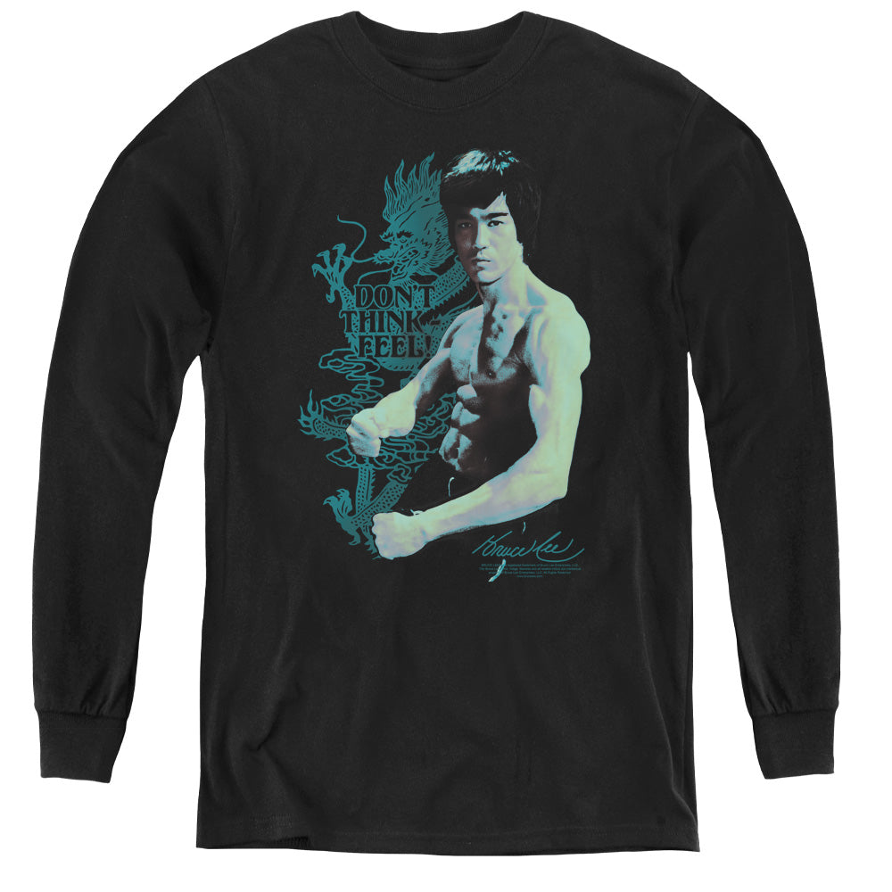 AN OFFCIALLY LICENSED BRUCE LEE FEEL YOUTH LONG SLEEVE T-SHIRT BLACK