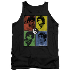 AN OFFCIALLY LICENSED BRUCE LEE ENTER COLOR BLOCK ADULT UNISEX TANK TOP BLACK