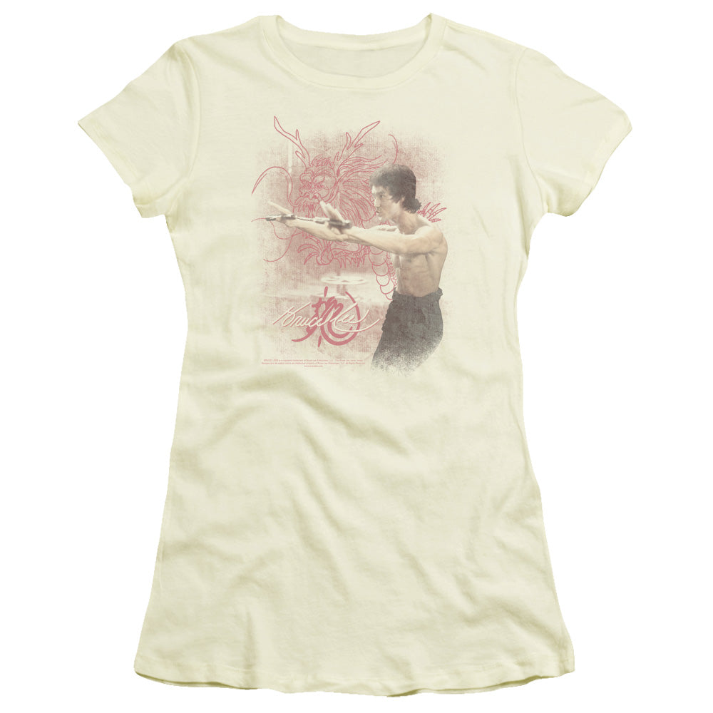 Bruce Lee Power Of The Dragon Licensed Women's T-Shirt Juniors LG