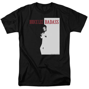AN OFFCIALLY LICENSED BRUCE LEE BADASS MEN'S REGULAR FIT T-SHIRT BLACK