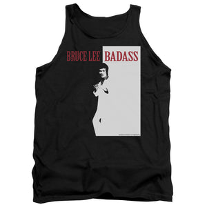 AN OFFCIALLY LICENSED BRUCE LEE BADASS ADULT UNISEX TANK TOP BLACK