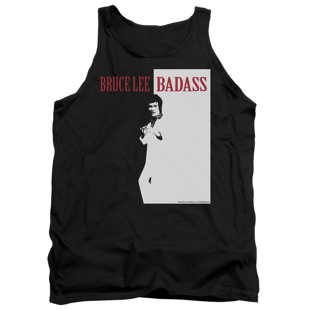 AN OFFCIALLY LICENSED BRUCE LEE BADASS ADULT UNISEX TANK TOP BLACK