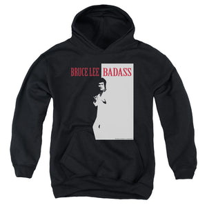 AN OFFCIALLY LICENSED BRUCE LEE BADASS YOUTH HOODIE BLACK