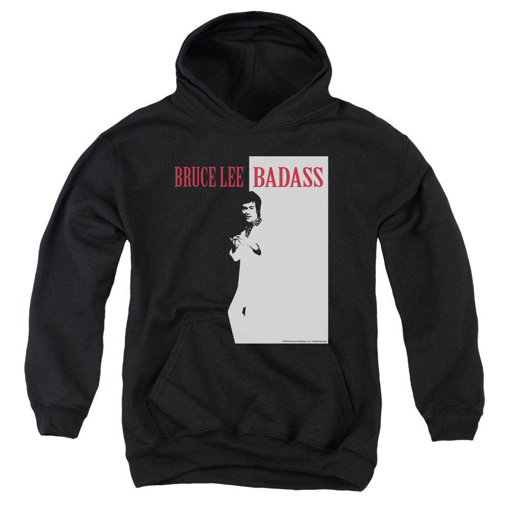 AN OFFCIALLY LICENSED BRUCE LEE BADASS YOUTH HOODIE BLACK