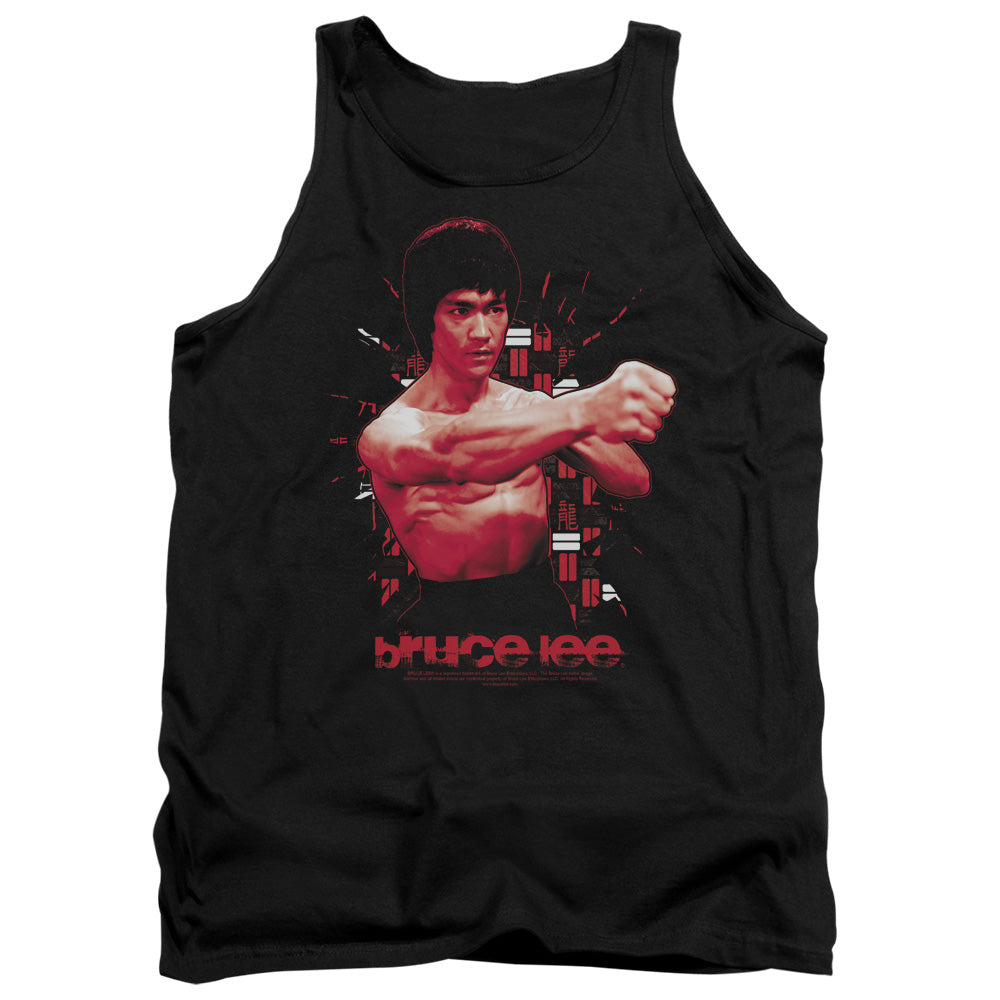 AN OFFCIALLY LICENSED BRUCE LEE THE SHATTERING FIST ADULT UNISEX TANK TOP BLACK