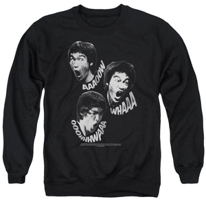 AN OFFCIALLY LICENSED BRUCE LEE SOUNDS OF THE DRAGON ADULT UNISEX CREWNECK SWEATSHIRT BLACK