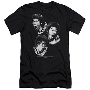 AN OFFCIALLY LICENSED BRUCE LEE SOUNDS OF THE DRAGON MEN'S PREMIUM SLIM FIT T-SHIRT BLACK