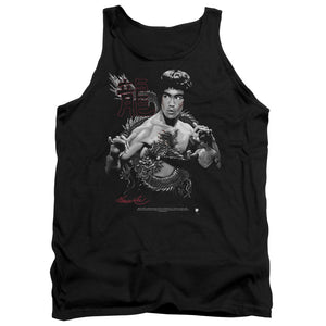 AN OFFCIALLY LICENSED BRUCE LEE THE DRAGON ADULT UNISEX TANK TOP BLACK