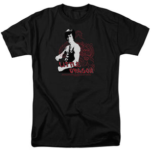 AN OFFCIALLY LICENSED BRUCE LEE LITTLE DRAGON MEN'S REGULAR FIT T-SHIRT BLACK