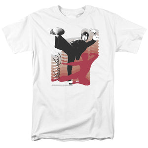 AN OFFCIALLY LICENSED BRUCE LEE KICK IT MEN'S REGULAR FIT T-SHIRT WHITE
