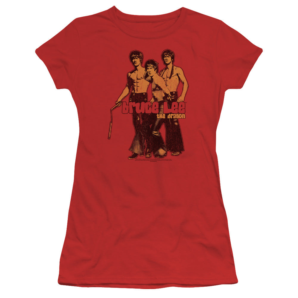 Bruce Lee Nunchucks Licensed Women's T-Shirt Juniors SM